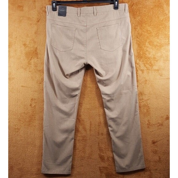 BLOOMINGDALES Pants Mens 38x32 Tan Tailored Fit Modern Trouser - Picture 3 of 5